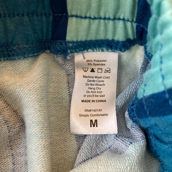 Womens Lularoe Striped Cut Off Sweat Shorts Green Blue M - Picture 7 of 7